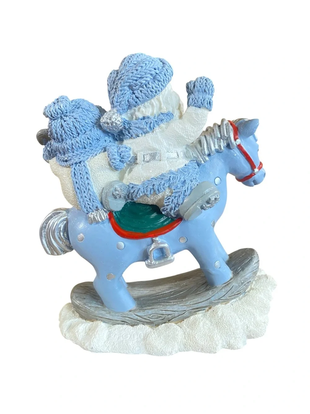 Snow Buddies Santa Rocking Horse Holiday Whimsy Christmas Decor Ceramic Figurine